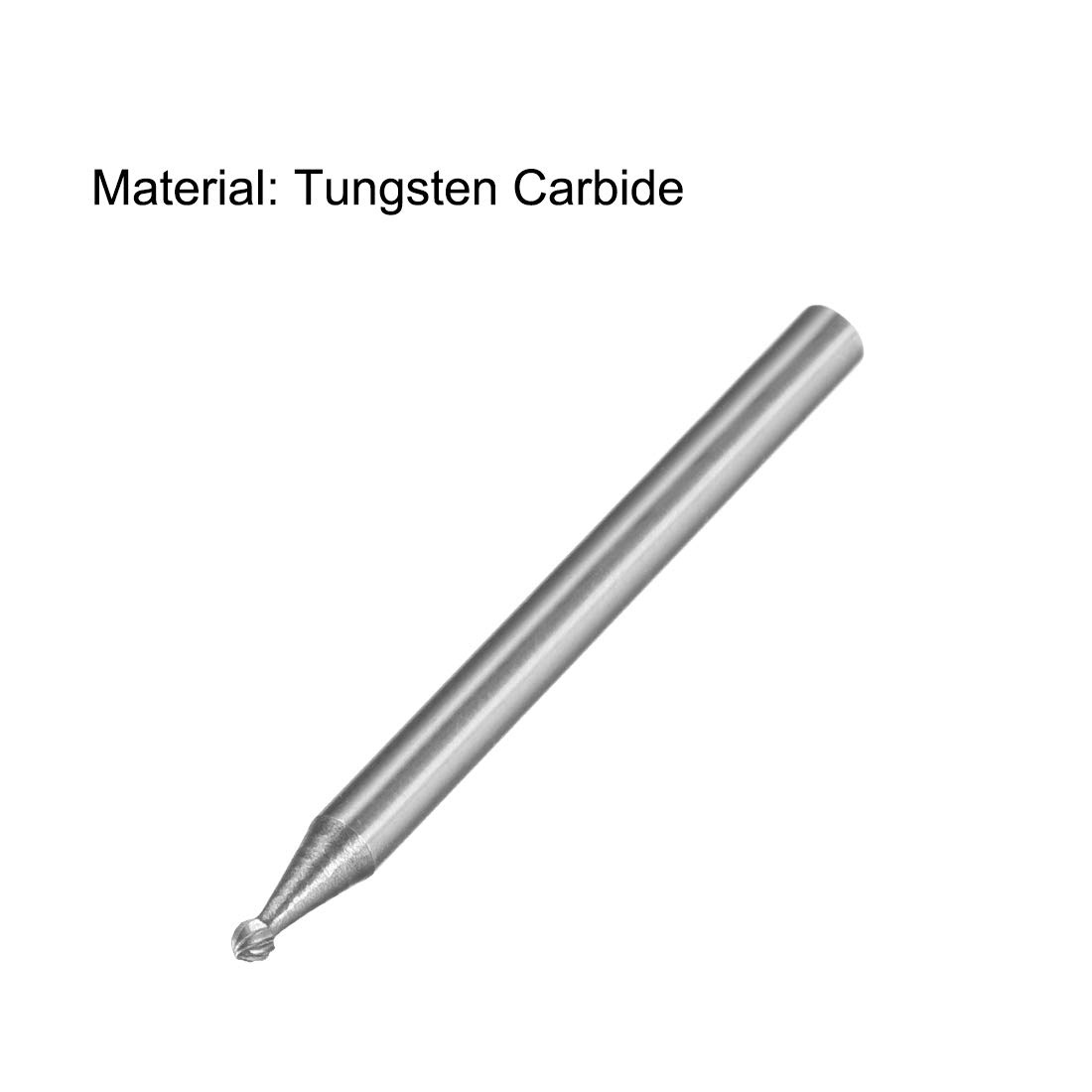 uxcell Limas rotativas de carburo de tungsteno con vástago de 18 pulgadas, herramienta de rebabas rotativas con forma de bola de un solo corte de