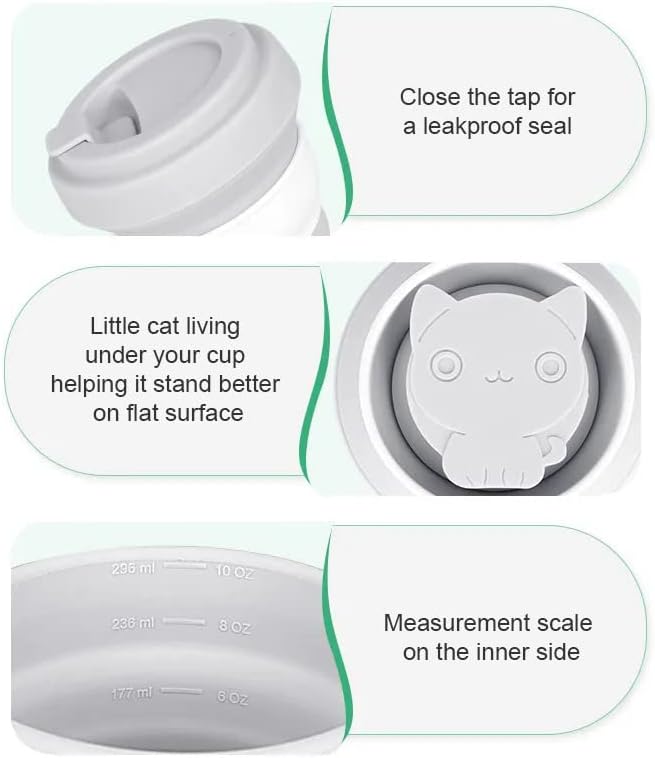 Taza de café de viaje plegable taza aislada vaso batido con tapa silicona reutilizable para llevar, plegable, de silicona, plegable, agua fría y