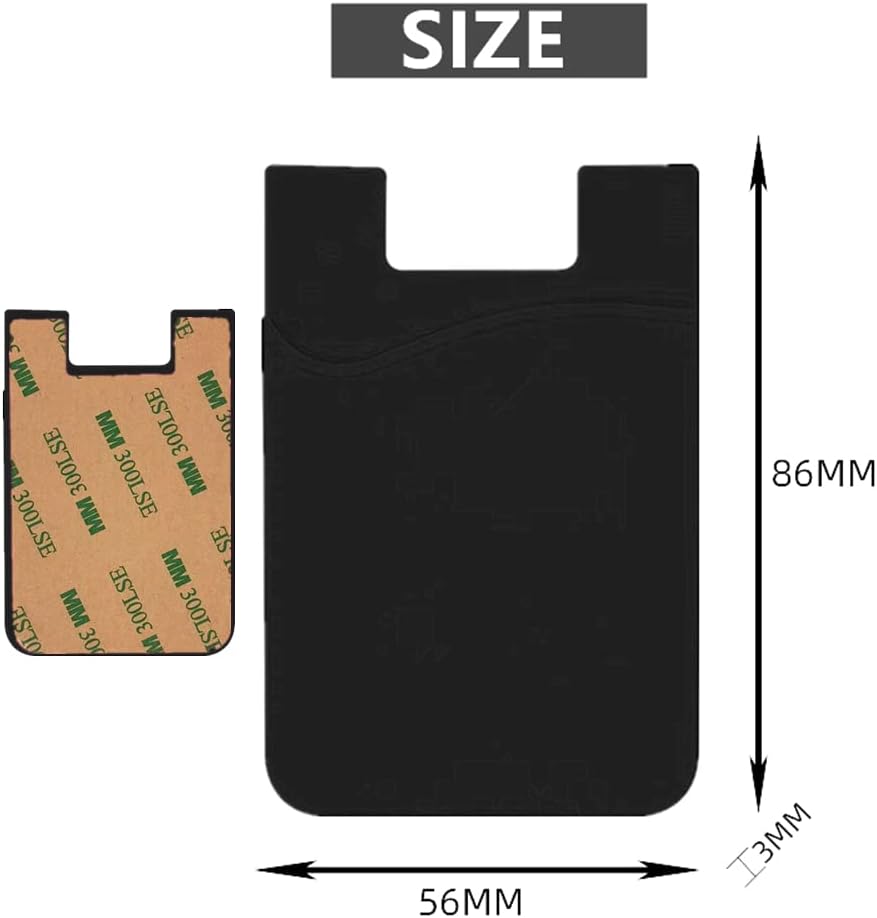Soporte para tarjetas de teléfono, cartera de silicona para teléfono celular (paquete de 3) para pegar en la parte posterior de casi todos los