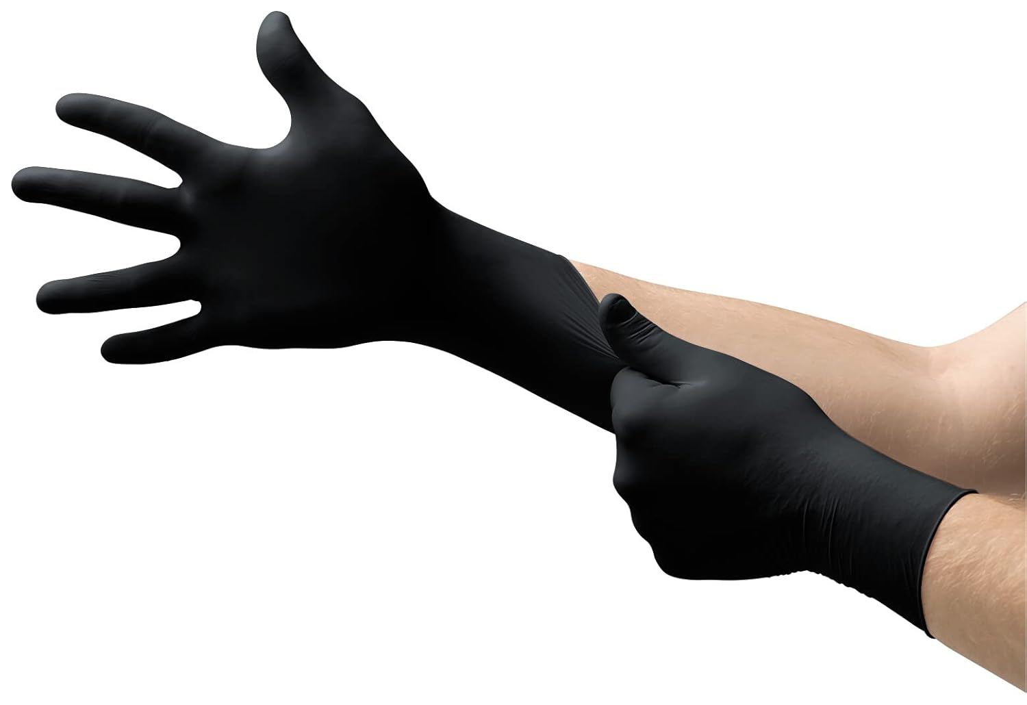 Microflex Onyx N64 – Guantes desechables de nitrilo para examen de automoción, fabricación de metal con puntas de los dedos texturizadas, talla L,