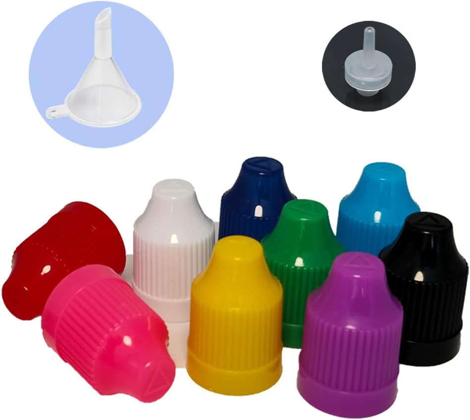 SmaUnicorn 10 botellas de gotero de líquido exprimibles vacías de LDPE de 0.3 fl oz (0.3 onzas), recipiente con gotero líquido para ojos con tapas