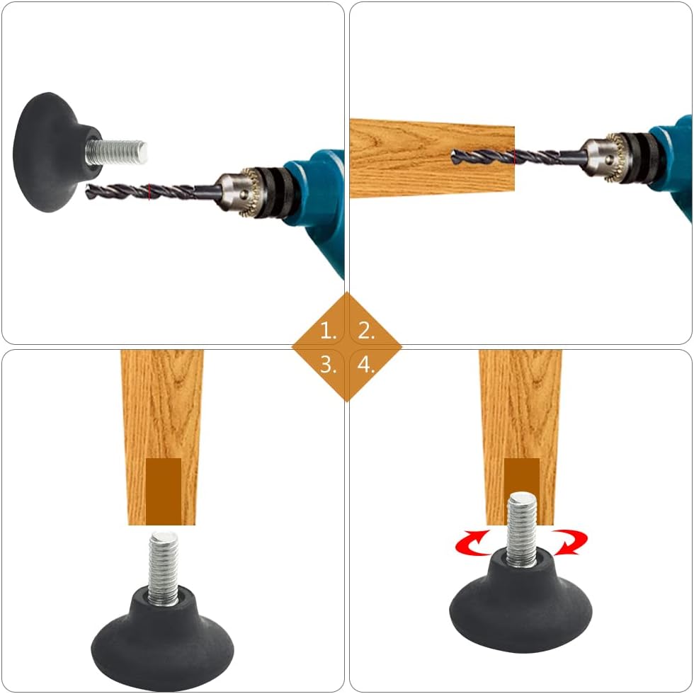 WMYCONGCONG 32 patas niveladoras de tornillo, nivelador de mesa ajustable, patas de nivelación de muebles, patas de nivelación ajustables para mesa,