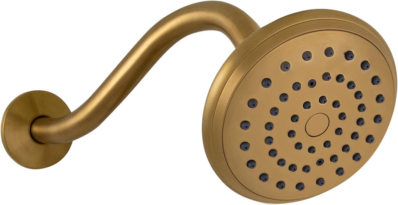Design House 595728 Oakmont – Molde para bañera y ducha con cabezal de ducha de una sola función, grifo de 2 manijas y válvula, oro cepillado
