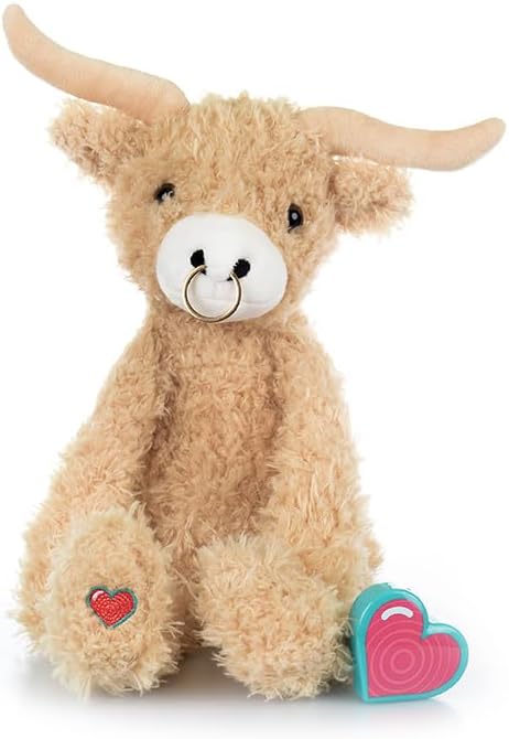 My Baby’s Heartbeat Bear Peluche grabable para reproducción de ultrasonidos y mensajes dulces, revelación de género, toro de cuerno largo