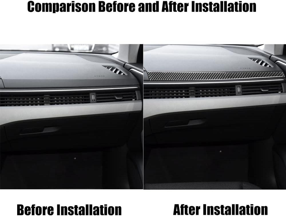 Accesorios interiores de fibra de carbono, cubierta decorativa para Audi A4 B9 2017-2019 (Co-Pilot Dashboard Trim LHD)