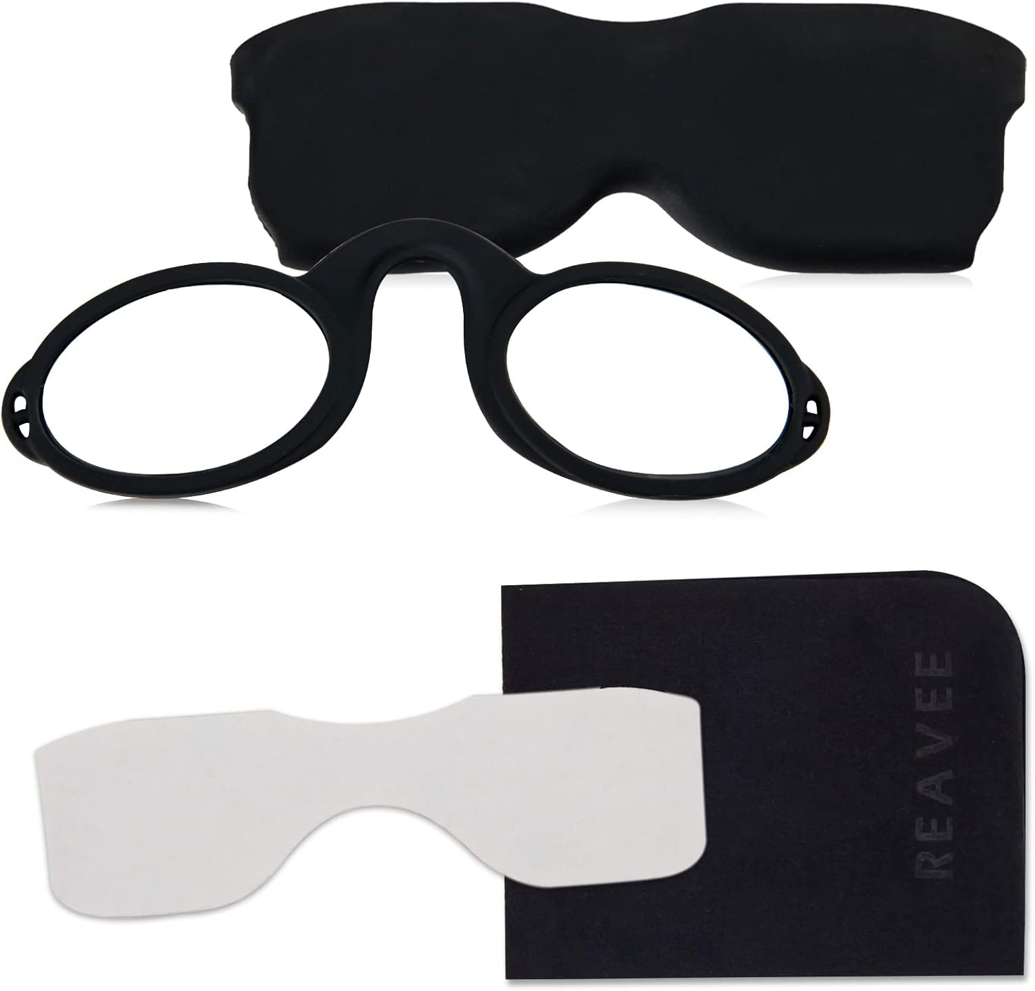 REAVEE Lentes de lectura ultra delgados sin brazos para hombres y mujeres, lectores pequeños y planos, tamaño de bolsillo compacto con soporte