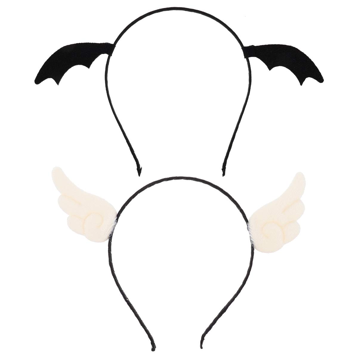 Beaupretty 2 diademas de ala de ángel, pinzas para el pelo de dibujos animados, diademas de ángel, lindas diademas de ala del diablo para niños y