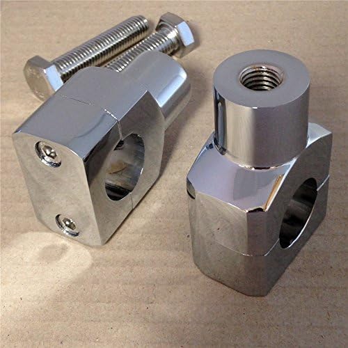 Abrazadera elevadora SMT-Chrome redonda de 1 pulgada para manillar compatible con Harley Kawasaki Suzuki Yamaha Honda B00RUEH4MG