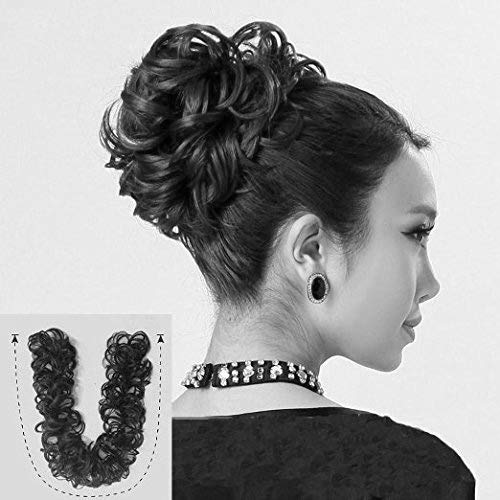 Prettyshop – Banda elástica para el cabello con aspecto voluminoso rizado y desordenado de cabello, para moño