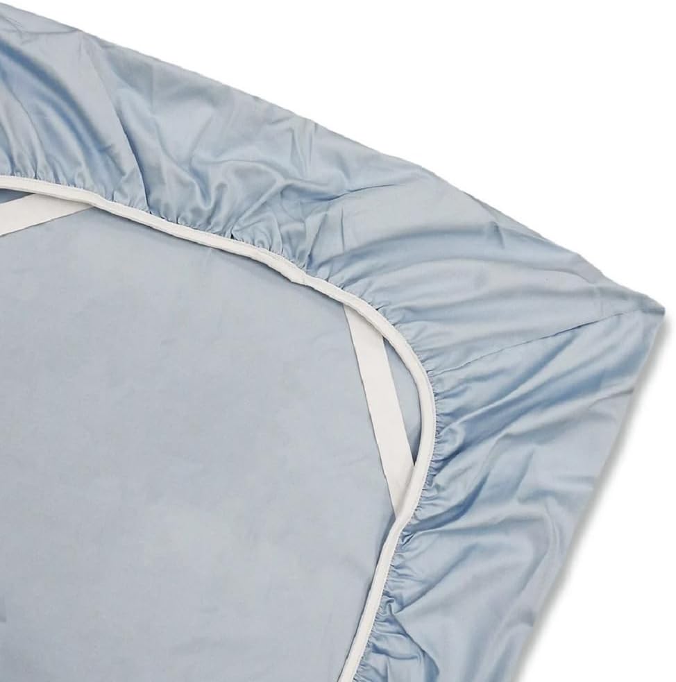 Sábana bajera ajustable de satén de algodón de perfil bajo (7-10 pulgadas), tamaño King, color blanco, ropa de cama fabricada en Estados Unidos