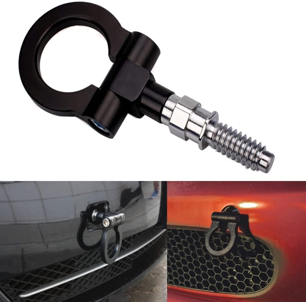 Gancho de remolque para parachoques delantero con cuerdas de correa de remolque personalizadas estilo JDM, 0.630 in para B-M W E90 E91E92 E93 X1 X3