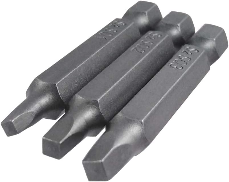 Wolfride Juego de 3 puntas de destornillador de cabeza cuadrada, vástago de 14 pulgadas, juego de brocas cuadradas magnéticas  SQ1 SQ2 SQ3, 2