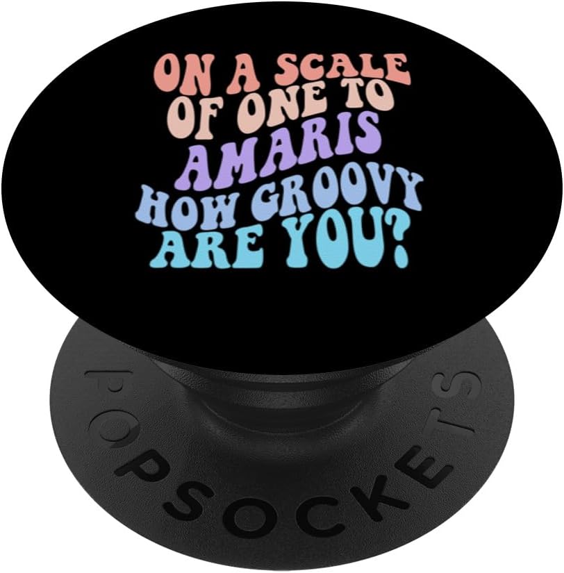 AMARIS – Amaris lindo retro para niñas, Groovy AMARIS con nombre personalizado, PopSockets estándar PopGrip