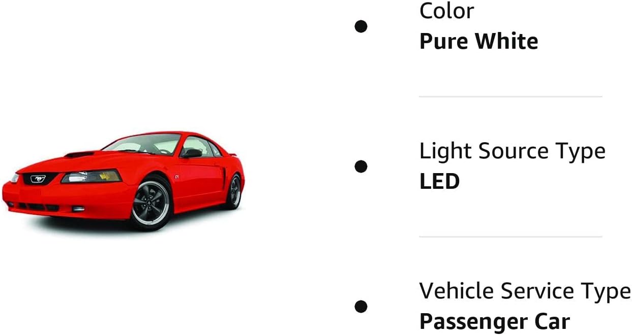 XtremeVision LED interior para Ford Mustang 1994-2004 (5 piezas) kit de LED interior blanco puro + herramienta de instalación