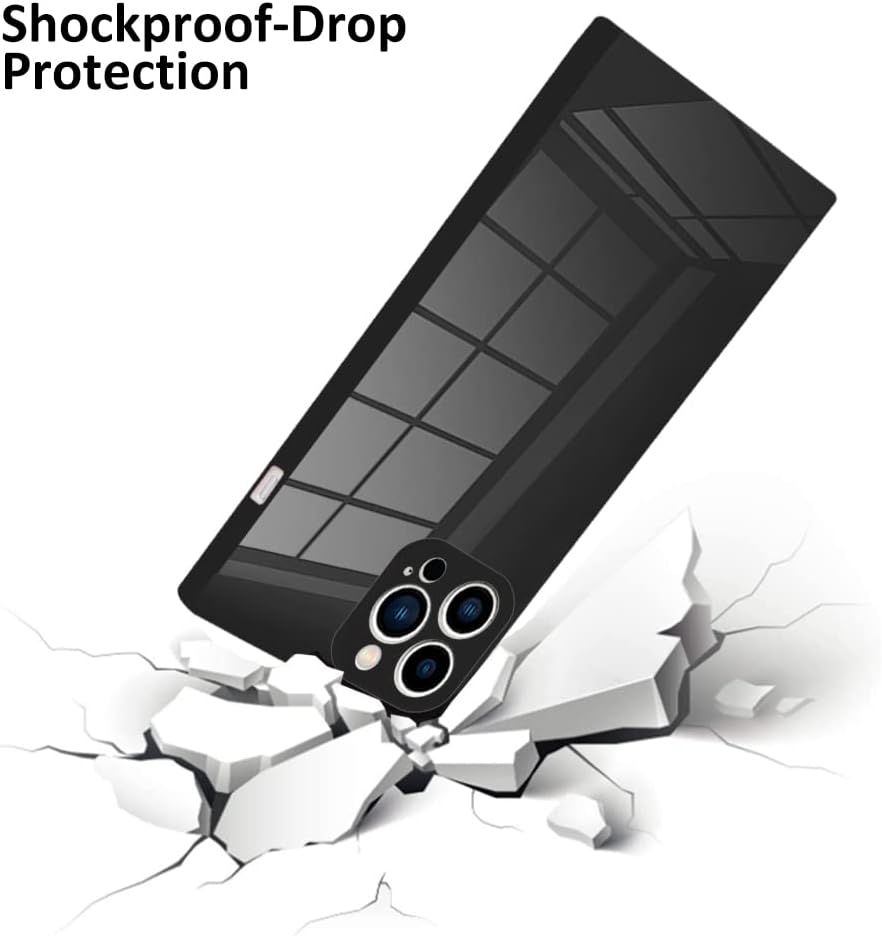 LSL Funda para iPhone 13 Pro de poliuretano termoplástico suave negro, anticaídas, antiarañazos, absorción de golpes, funda protectora inalámbrica