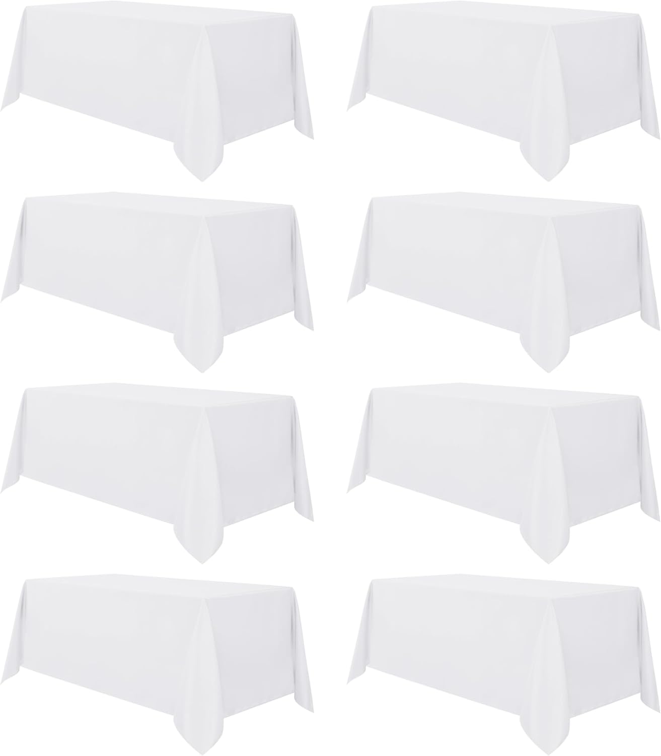 sancua Paquete de 8 manteles rectangulares de poliéster de 90 x 132 pulgadas, resistentes a las manchas y a las arrugas, lavables, para comedor,
