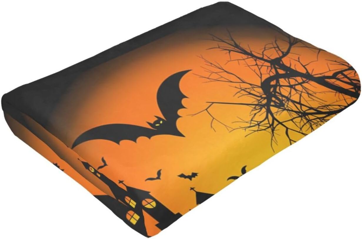 Manta de microforro polar ultrasuave para Halloween, ligera, mullida y cálida, manta de franela de Halloween para sofá, cama, sala de estar, 50 x 40