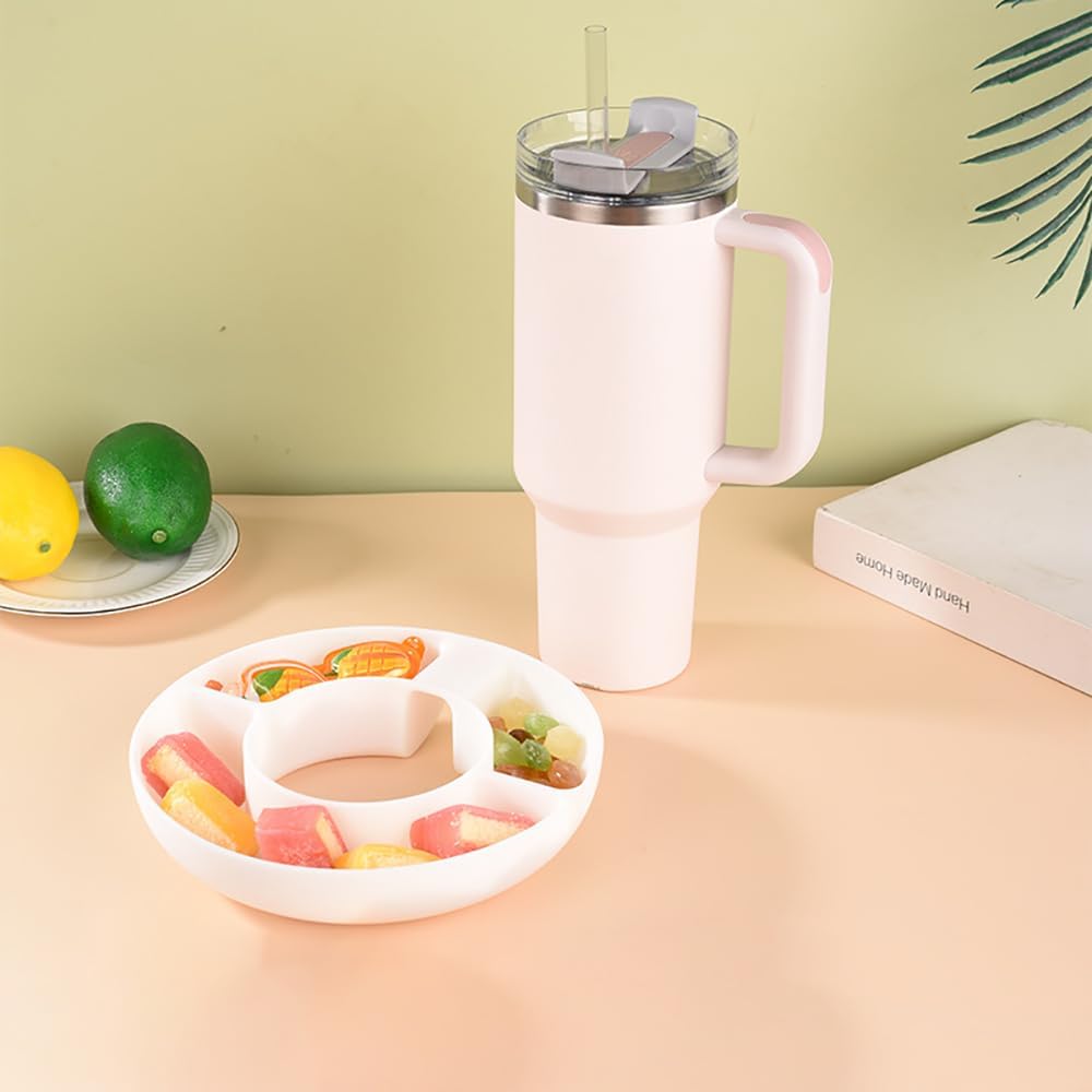 Tazón para aperitivos Stanley de 40 onzas con asa, bandeja de aperitivos compatible con Stanley Cup de 40 onzas, anillo reutilizable para accesorios
