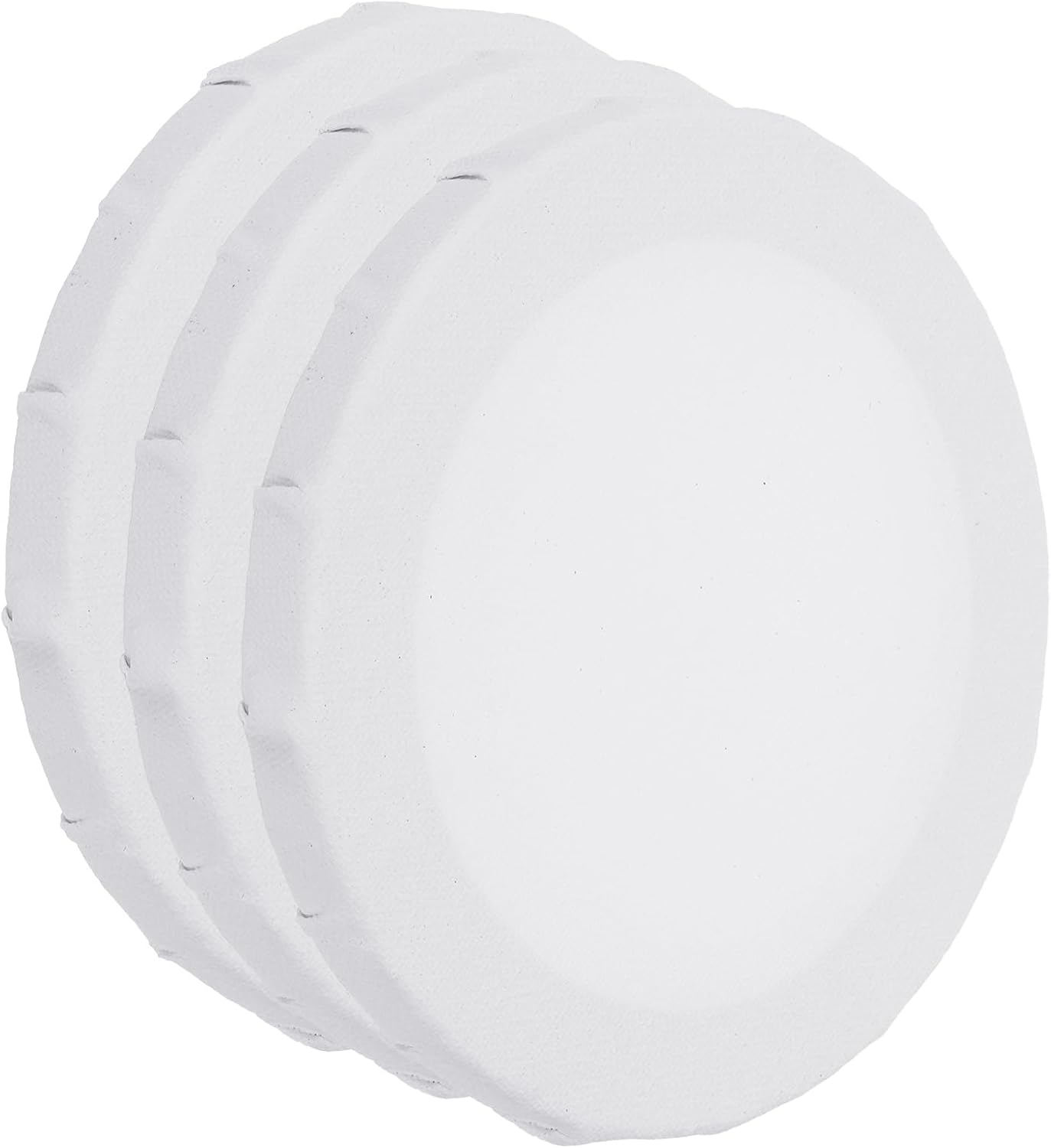 PATIKIL Lienzos de pintura para pintar, paquete de 3 paneles redondos de madera de 6 pulgadas, bastidor de madera estirado en blanco para acrílico,