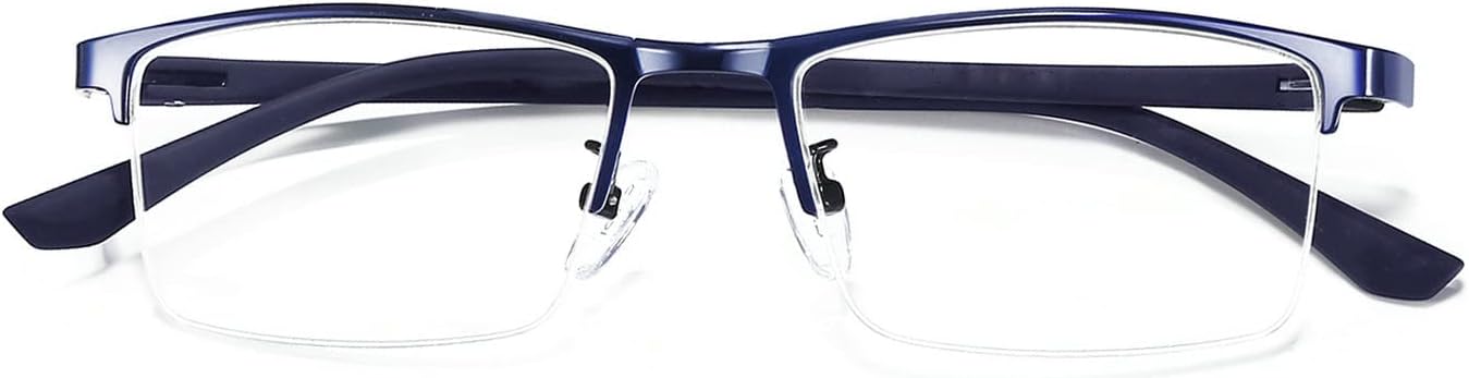 Business – Lentes de lectura para hombre, con bloqueo de luz azul, medio marco, para computadora, anteojos rectangulares para mujer