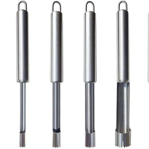Herramienta descorazonadora de frutas y verduras, juego de descorazonador de acero inoxidable multifunción y removedor de picaduras para manzana, Herramienta descorazonadora de frutas y verduras, juego de descorazonador de acero inoxidable multifunción y removedor de picaduras para manzana,
