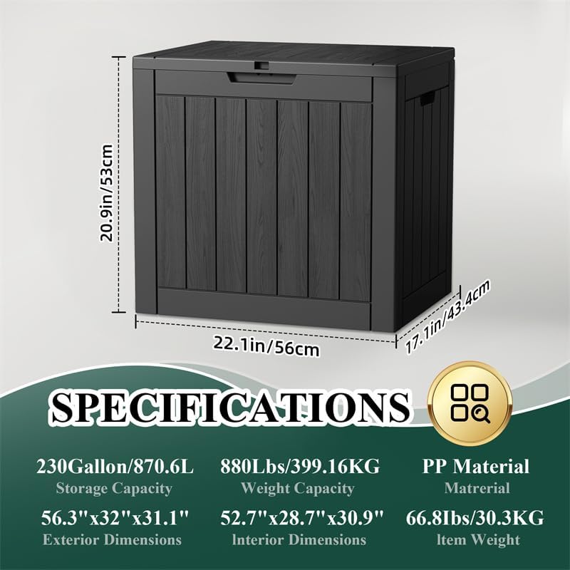Caja de almacenamiento para exteriores, muebles de patio impermeables, herramientas de jardín, cojines, accesorios de piscina, banco de