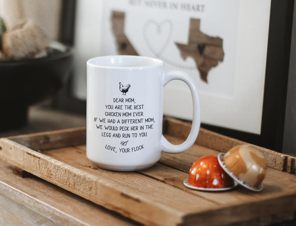 CANARY ROAD Chicken Mom Coffee Cup, Chicken Mug, Crazy Chicken Lady Gift, Chicken Gift, Chicken Kitchen Decor, Chicken Farmer Gift, Backyard Farmer