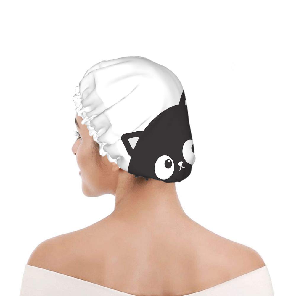 Swono Gorro de ducha para gatos, divertido color negro, con aspecto de araña, impermeable, de doble capa, perfecto para todas las longitudes y