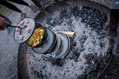 GSI Outdoors Levantador de tapa de horno holandés para quitar de forma segura las tapas calientes, acero negro, 13 pulgadas