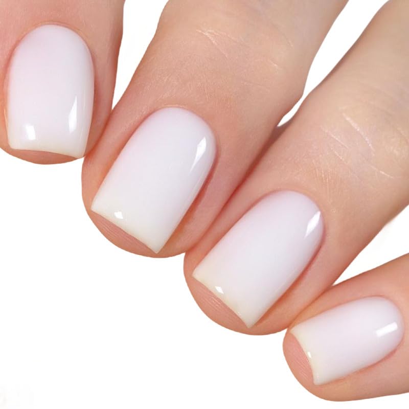 ITUTU Esmalte de uñas de gel blanco lechoso, 0.3 fl oz (0.3 fl oz), esmalte de gel translúcido de color gelatina de color UV LED para curar la luz
