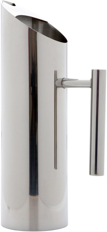Restaurantware Met Lux – Jarra de agua moderna de 50 onzas, 1 jarra de metal resistente a las abolladuras, con protector de hielo, mango integrado,