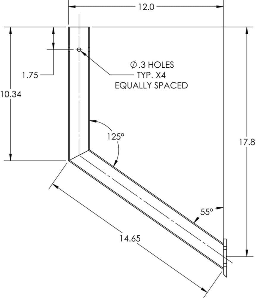 TACO Marine F16-0005A Pedestal de mesa de montaje lateral de acero inoxidable