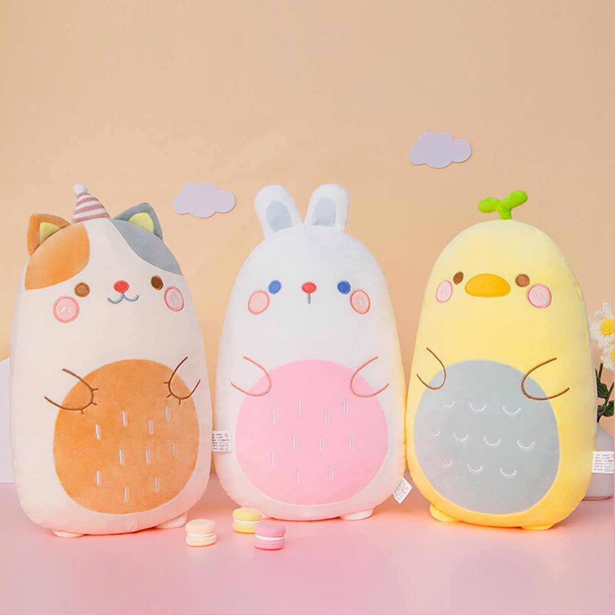 Almohada de peluche de pato para abrazar, bonita almohada de peluche de animal de peluche, almohada suave de peluche de dibujos animados para niños