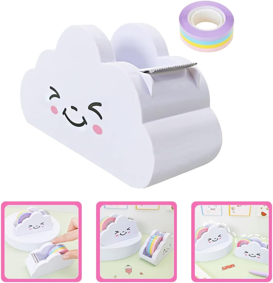 jojofuny Dispensador de cinta de oficina, dispensador de cinta de escritorio, forma de nube, dispensador de cinta de escritorio de oficina, cortador