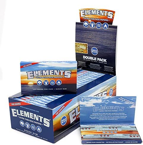 Elements Papel de liar de arroz ultrafino de 2.756 in con ventana doble de ancho individual (paquete de 25)