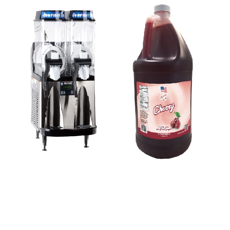 Cherry Slushee Mix – 1 galón – 128 oz (rinde aproximadamente 96-12 oz porciones) Relación de mezcla 7 (agua) a 1 (mezcla de productos)