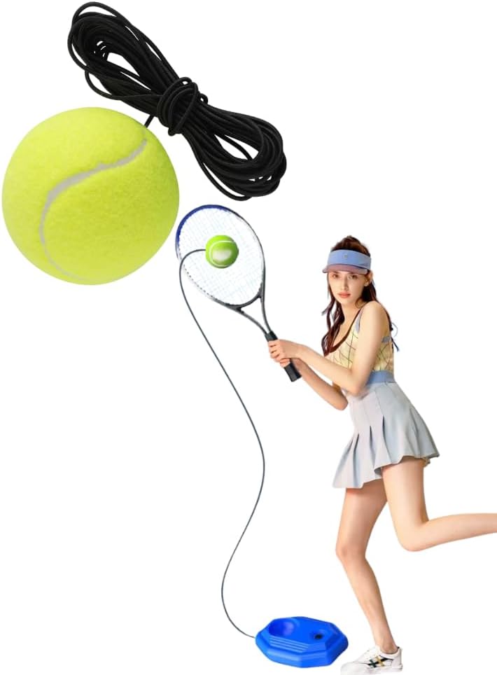 Entrenador de tenis Dispositivo de práctica de tenis, pelota de entrenamiento de tenis con cuerda para entrenador de tenis solo, principiante,