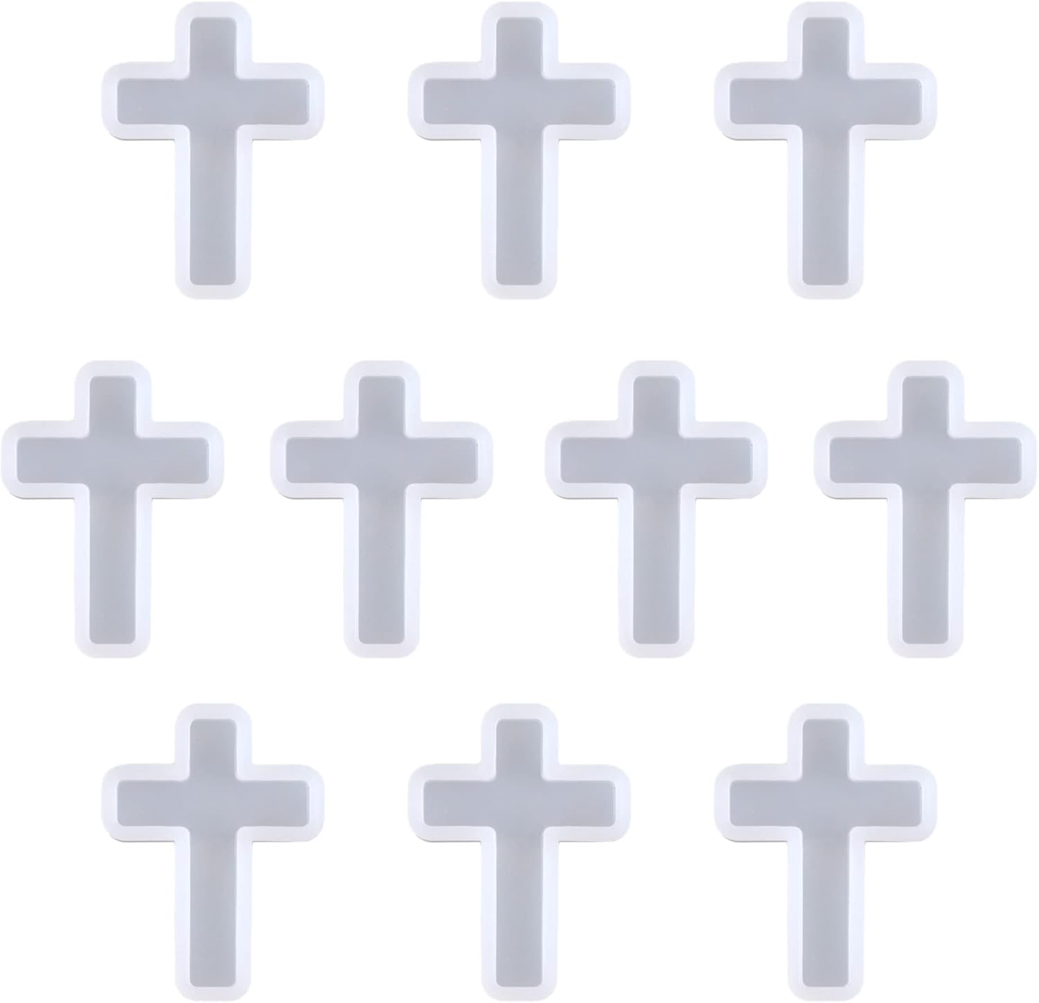 Paquete de 10 moldes de cruz de silicona para colgante de resina, bricolaje, manualidades, regalos, estilo A