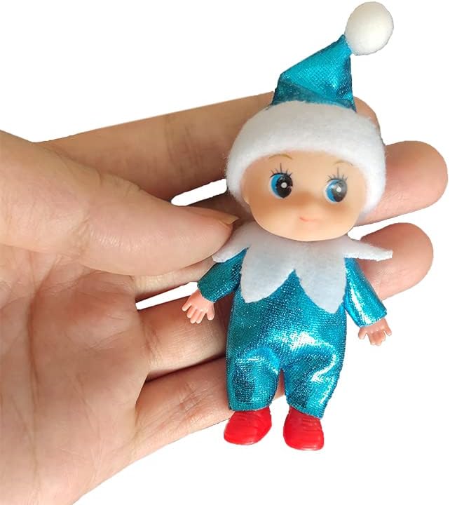 Pequeñas muñecas de bebé, gemelos, mini elfos, juego de juguetes brillantes para decoración de estantes, accesorios de regalo para niñas, niños,