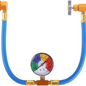 JIFETOR Manguera de carga de CA con manómetro, kit de recarga de refrigerante R134A para automóvil, aire acondicionado automático, manguera de carga JIFETOR Manguera de carga de CA con manómetro, kit de recarga de refrigerante R134A para automóvil, aire acondicionado automático, manguera de carga