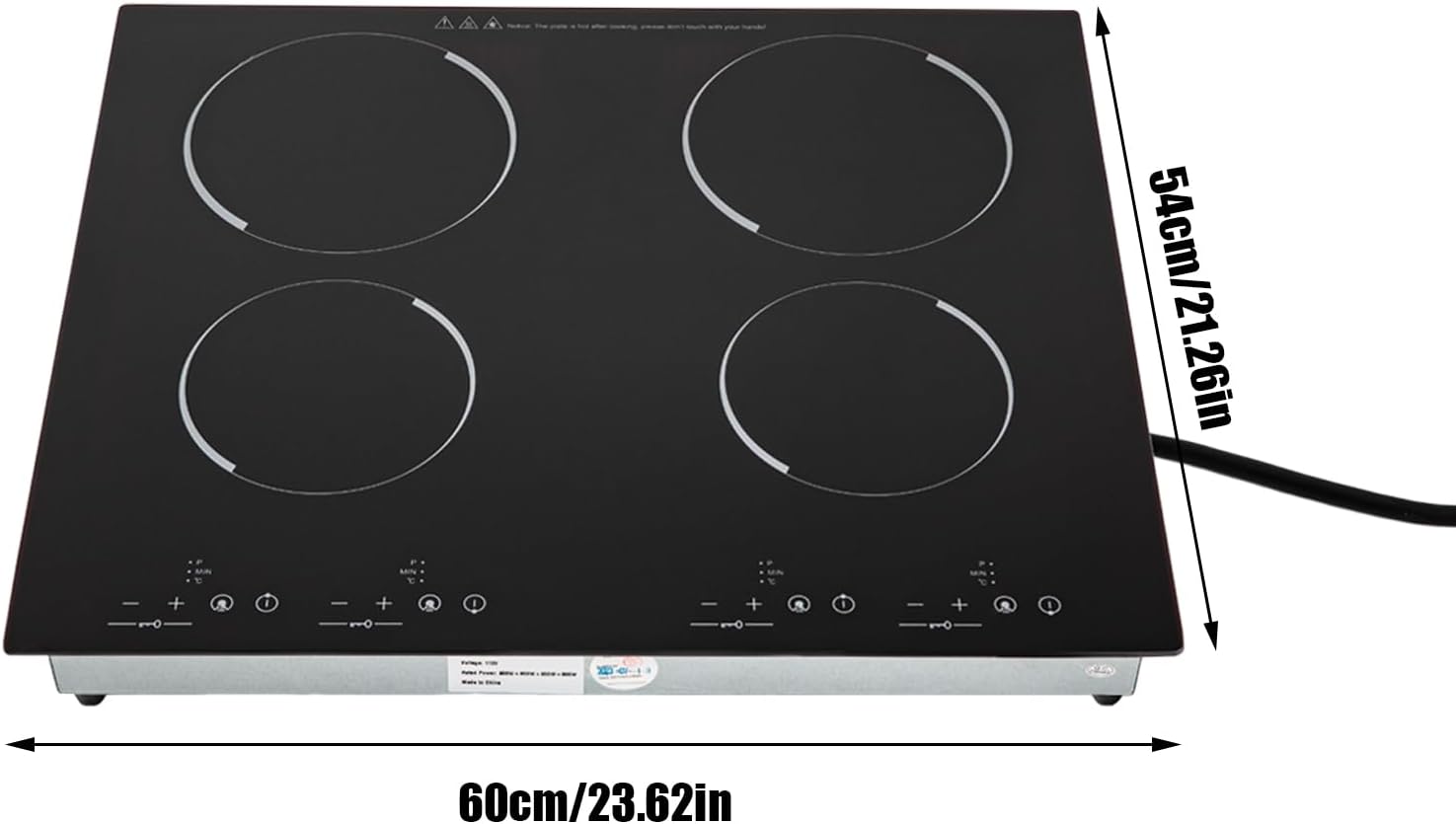 Placa de cocción de inducción portátil de 3000 W, 110 V, 4 quemadores, sensor eléctrico integrado, control táctil, placa caliente eléctrica con
