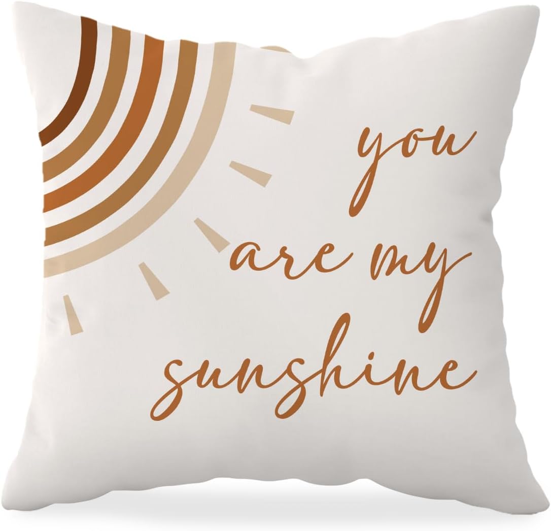 HONLUNG Fundas de almohada con frase inspiradora con frase inspiradora, diseño bohemio, sol, sol, 18 x 18 pulgadas, para el hogar, habitación de