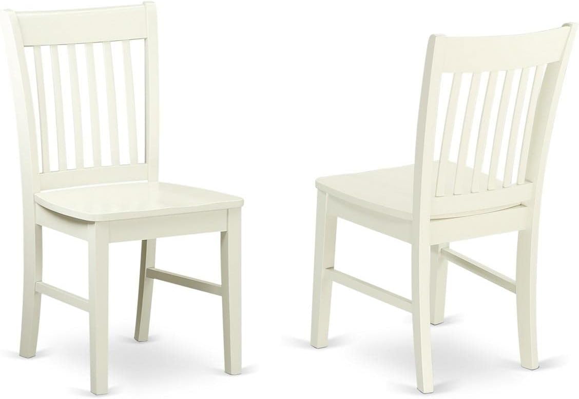 East West Furniture NOFK3-LWH-W – Juego de muebles de habitación de 3 piezas que contiene una mesa rectangular de madera con hoja de mariposa y 2