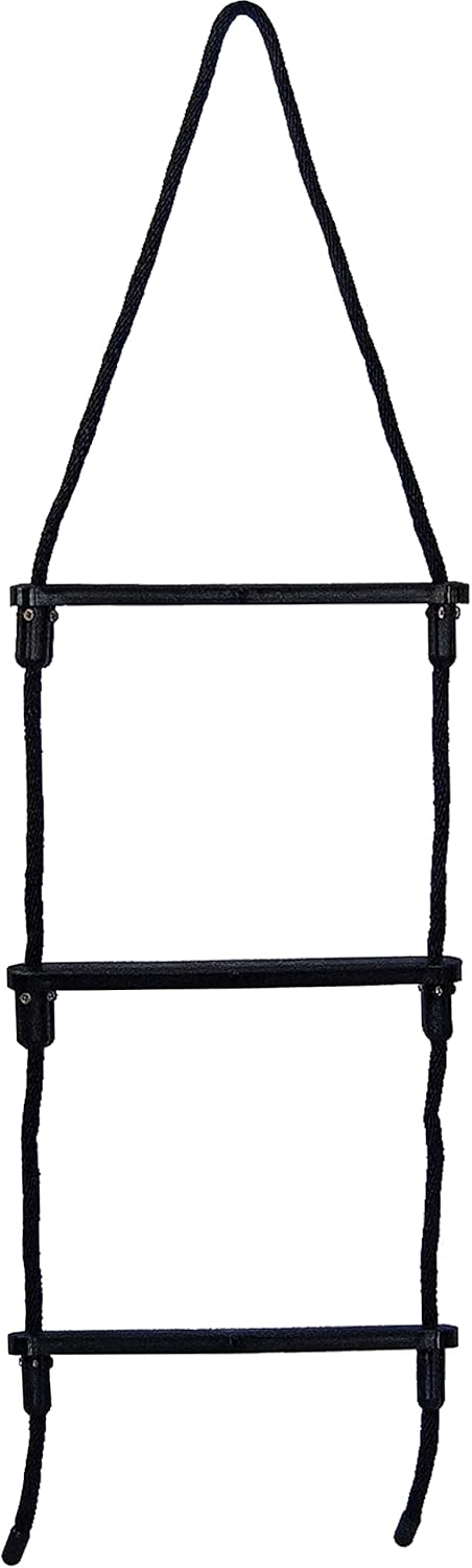 E-Z-TY – Escalera de cuerda de 3 escalones, color negro de E-Z-TY