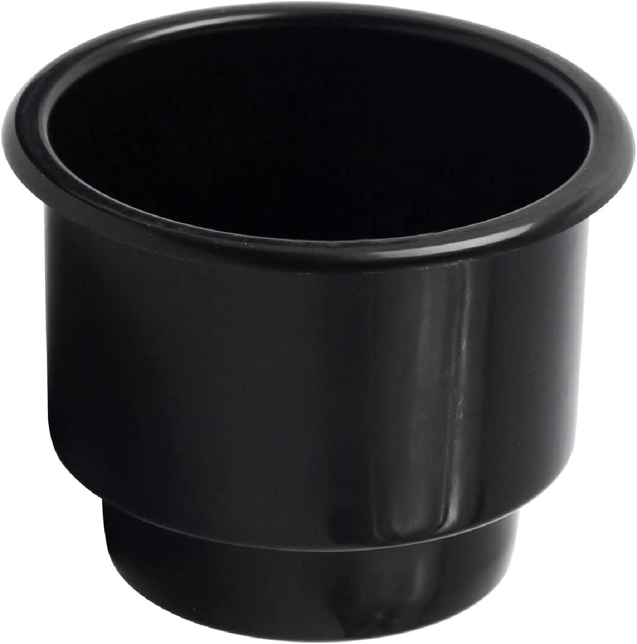 NovelBee 6 portavasos de plástico negro, soporte empotrado para bebidas con drenaje para barco, camión, automóvil, cámper, caravana, caravana