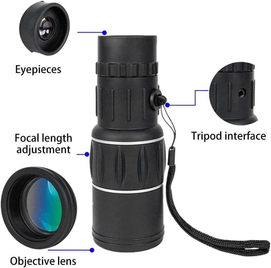 Monocular HD de 16 x 52 para adultos, FMC – Telescopio monocular compacto de mano para observación de aves, vida silvestre, concierto, alcance de