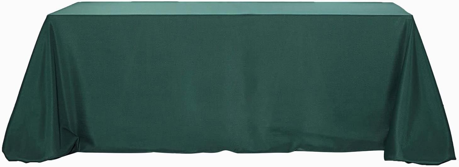 Efavormart – Mantel rectangular de poliéster, 90 x 132 pulgadas, color verde esmeralda cazador, para bodas, fiestas, restaurantes