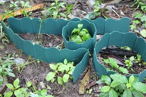 Juego de 40 bordes de jardín, 40 unidades, borde de césped entrelazado, borde decorativo para jardín, césped, cama de flores (40, verde)