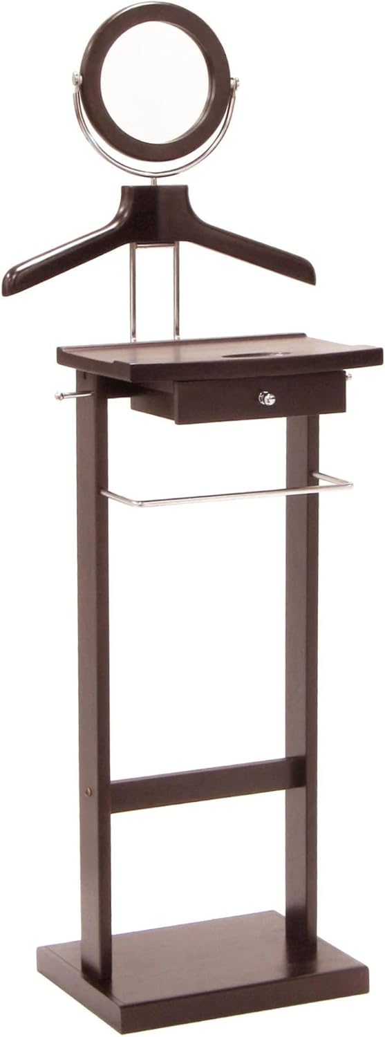 Winsome Soporte de valet de madera con base de madera, espresso oscuro (92155)