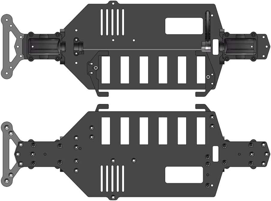 Caja de cubierta inferior de carbono para Tamiya TT-02 TT-02RS TT-02FT Actualizaciones de chasis